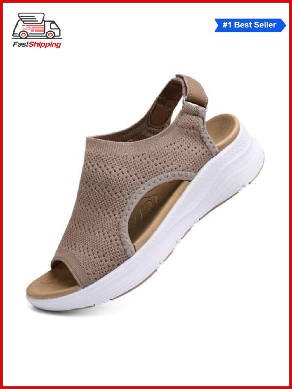 Arch Support Orthotic Walking Sandals Open Toe Adjustable Ankle Strap